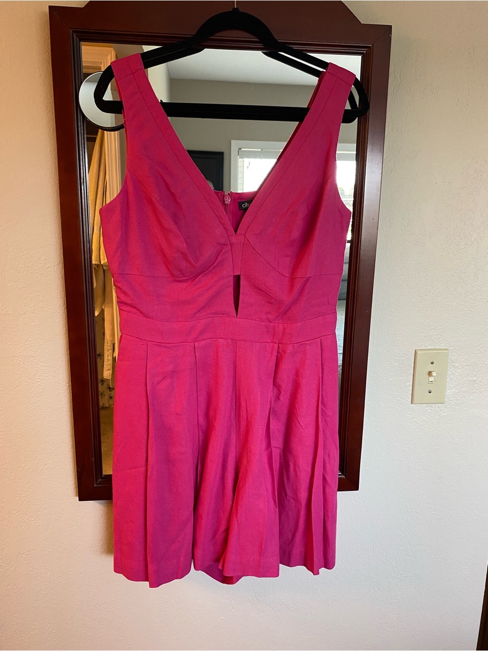City Chic Hot Pink Sleeveless V-Neck Dress